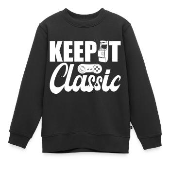 Retro Zocker Sprüche Gaming Geschenk - Kinder Premium Organic Sweatshirt - Schwarz - Vorne - AI Model Kid Female (0cm)