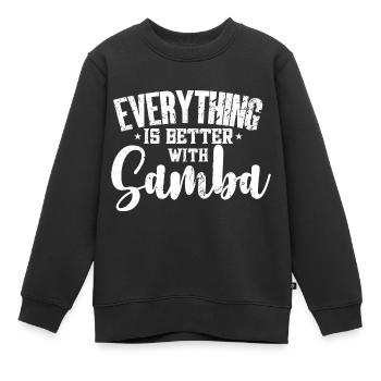Samba - Kinder Premium Organic Sweatshirt - Schwarz - Vorne - AI Model Kid Female (0cm)