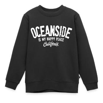 Oceanside is my happy place - Sweat Premium enfant bio - noir - Devant - AI Model Kid Female (0cm)