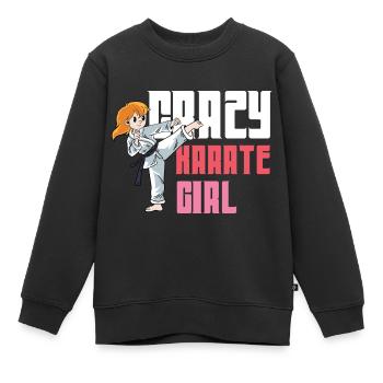 Verrücktes Karate Mädchen Kampfkunststudent Gesche - Kinder Premium Organic Sweatshirt - Schwarz - Vorne - AI Model Kid Female (0cm)