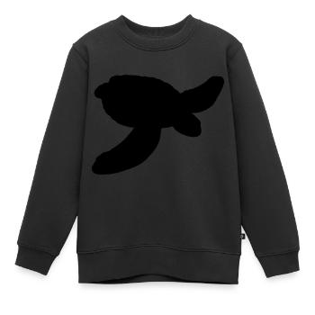 Contour de la tortue d’eau - Sweat Premium enfant bio - noir - Devant - AI Model Kid Female (0cm)