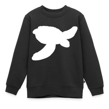Contour de la tortue d’eau - Sweat Premium enfant bio - noir - Devant - AI Model Kid Female (0cm)