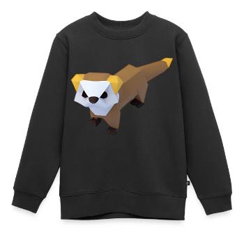 Polygon Frettchen - Kinder Premium Organic Sweatshirt - Schwarz - Vorne - AI Model Kid Female (0cm)