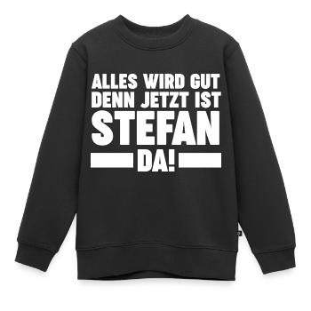 Stefan - Kinder Premium Organic Sweatshirt - Schwarz - Vorne - AI Model Kid Female (0cm)