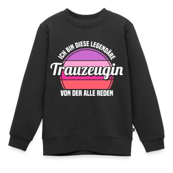 Hochzeit Junggesellenabschied Trauzeugin - Kinder Premium Organic Sweatshirt - Schwarz - Vorne - AI Model Kid Female (0cm)