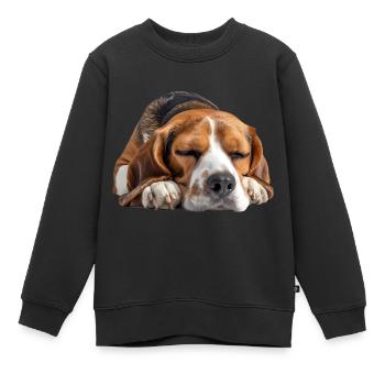 Beagle - Kids Premium Organic Sweatshirt - black - Front - AI Model Kid Female (0cm)