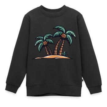 Île Palm - Sweat Premium enfant bio - noir - Devant - AI Model Kid Female (0cm)
