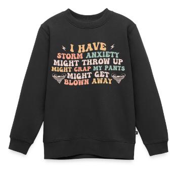 ich habe Angst vor Gewittern und muss mich übergeben - Kinder Premium Organic Sweatshirt - Schwarz - Vorne - AI Model Kid Female (0cm)