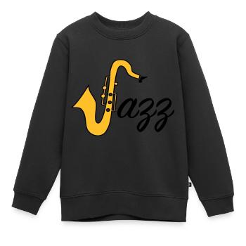 Jazz - Kinder Premium Organic Sweatshirt - Schwarz - Vorne - AI Model Kid Female (0cm)