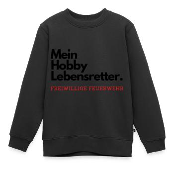 Mein Hobby Lebensretter. Freiwillige Feuerwehr. - Kinder Premium Organic Sweatshirt - Schwarz - Vorne - AI Model Kid Female (0cm)