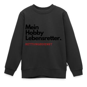 Mein Hobby Lebensretter. Rettungsdienst. - Kinder Premium Organic Sweatshirt - Schwarz - Vorne - AI Model Kid Female (0cm)