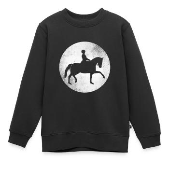 Tunierpferd mit Reiterin - Kinder Premium Organic Sweatshirt - Schwarz - Vorne - AI Model Kid Female (0cm)