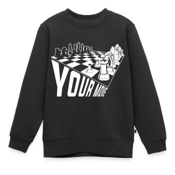 Schachmatt Schachfigur Schach - Kinder Premium Organic Sweatshirt - Schwarz - Vorne - AI Model Kid Female (0cm)