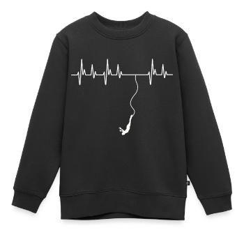 Bungee Jumping Sprung Herzschlag Geschenkidee Jump! - Kinder Premium Organic Sweatshirt - Schwarz - Vorne - AI Model Kid Female (0cm)