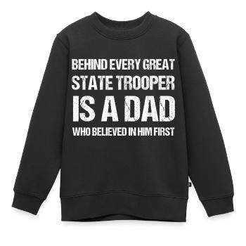 Papa Policier Du Service de Police Policier - Sweat Premium enfant bio - noir - Devant - AI Model Kid Female (0cm)