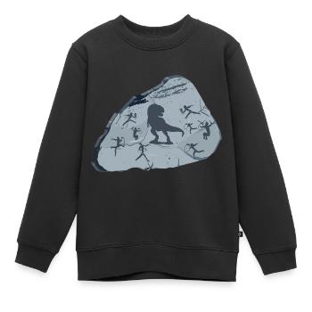 Dino Steinzeit - Kinder Premium Organic Sweatshirt - Schwarz - Vorne - AI Model Kid Female (0cm)