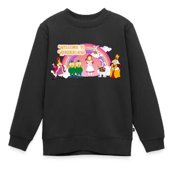 Alice Im Wunderland - Reise Durch Die Fantasiewelt - Kinder Premium Organic Sweatshirt - Schwarz - Vorne - AI Model Kid Female (0cm)