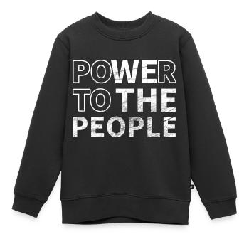 Power To The People - We The People - Kids Premium Organic Sweatshirt - black - Front - AI Model Kid Female (0cm)
