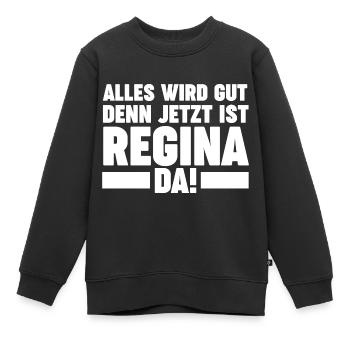 Vorname Regina - Kinder Premium Organic Sweatshirt - Schwarz - Vorne - AI Model Kid Female (0cm)