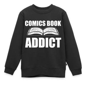Comic -Buchliebhaber Comic Illustrator - Kinder Premium Organic Sweatshirt - Schwarz - Vorne - AI Model Kid Female (0cm)