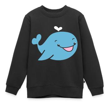 Wal - Kinder Premium Organic Sweatshirt - Schwarz - Vorne - AI Model Kid Female (0cm)