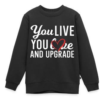 Sie leben, Sie lernen und Sie verbessern - Kinder Premium Organic Sweatshirt - Schwarz - Vorne - AI Model Kid Female (0cm)