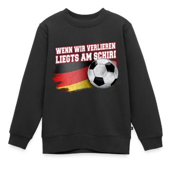Wenn wir verlieren, liegt’s am Schiri – Fußball - Kinder Premium Organic Sweatshirt - Schwarz - Vorne - AI Model Kid Female (0cm)