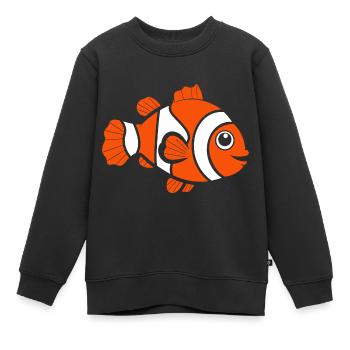 Poisson clown - Sweat Premium enfant bio - noir - Devant - AI Model Kid Female (0cm)