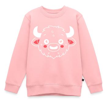 Büffel - Kinder Premium Organic Sweatshirt - Rosa - Vorne - AI Model Kid Female (0cm)