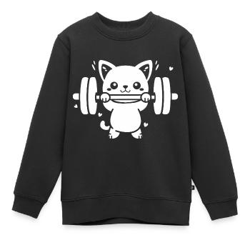 musculation - Sweat Premium enfant bio - noir - Devant - AI Model Kid Female (0cm)