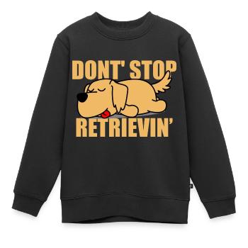 Golden Retriever - Sweat Premium enfant bio - noir - Devant - AI Model Kid Female (0cm)