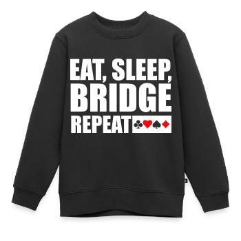 Bridge Eat Sleep Bridge Wiederholen - Kinder Premium Organic Sweatshirt - Schwarz - Vorne - AI Model Kid Female (0cm)
