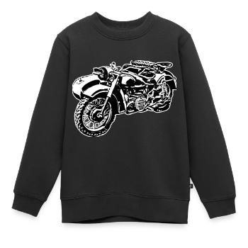 Mofa Moped Moped Spann Ural Ostalgie RDA mofa DDR Mope - Sweat Premium enfant bio - noir - Devant - AI Model Kid Female (0cm)