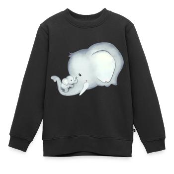 Elefant Afrika Baby Geschenk T-Shirt - Kinder Premium Organic Sweatshirt - Schwarz - Vorne - AI Model Kid Female (0cm)