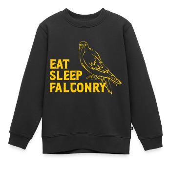 Falknerei Ornithologie Geschenk - Kinder Premium Organic Sweatshirt - Schwarz - Vorne - AI Model Kid Female (0cm)
