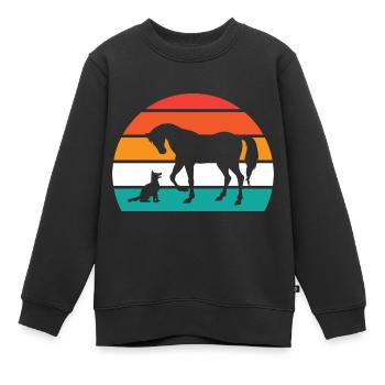 Pferdeliebhaber Reiten Reiten - Kinder Premium Organic Sweatshirt - Schwarz - Vorne - AI Model Kid Female (0cm)
