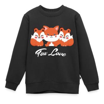 Fuchs - Kinder Premium Organic Sweatshirt - Schwarz - Vorne - AI Model Kid Female (0cm)