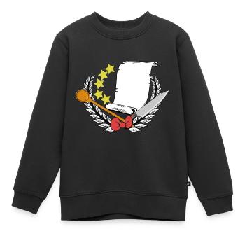 Sternekoch Sterneköchin Speisekarte Restaurant - Kinder Premium Organic Sweatshirt - Schwarz - Vorne - AI Model Kid Female (0cm)