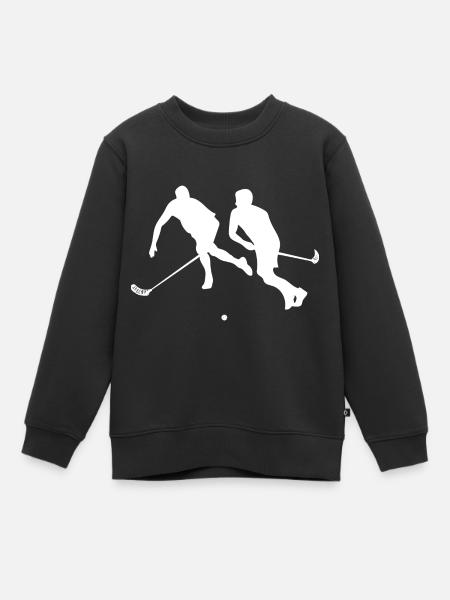 Floorball - Kinder Premium Organic Sweatshirt - Schwarz