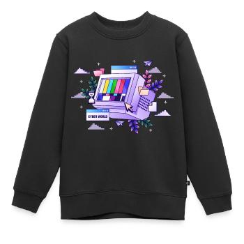 Cyber World Cyber World alten Computer bunt kühlen - Kinder Premium Organic Sweatshirt - Schwarz - Vorne - AI Model Kid Female (0cm)