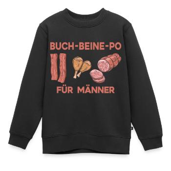 Fleisch Liebe Fleisch Schweinefleisch Hühnerfleisc - Kinder Premium Organic Sweatshirt - Schwarz - Vorne - AI Model Kid Female (0cm)