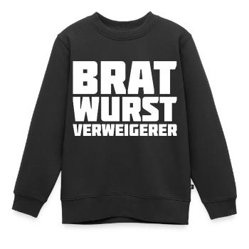 Bratwurst Verweigerer Bratwurst Pflicht Gegner - Kinder Premium Organic Sweatshirt - Schwarz - Vorne - AI Model Kid Female (0cm)