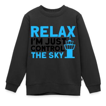 Luftverkehrskontrolle Fluglotse Flughafen Geschenk - Kinder Premium Organic Sweatshirt - Schwarz - Vorne - AI Model Kid Female (0cm)
