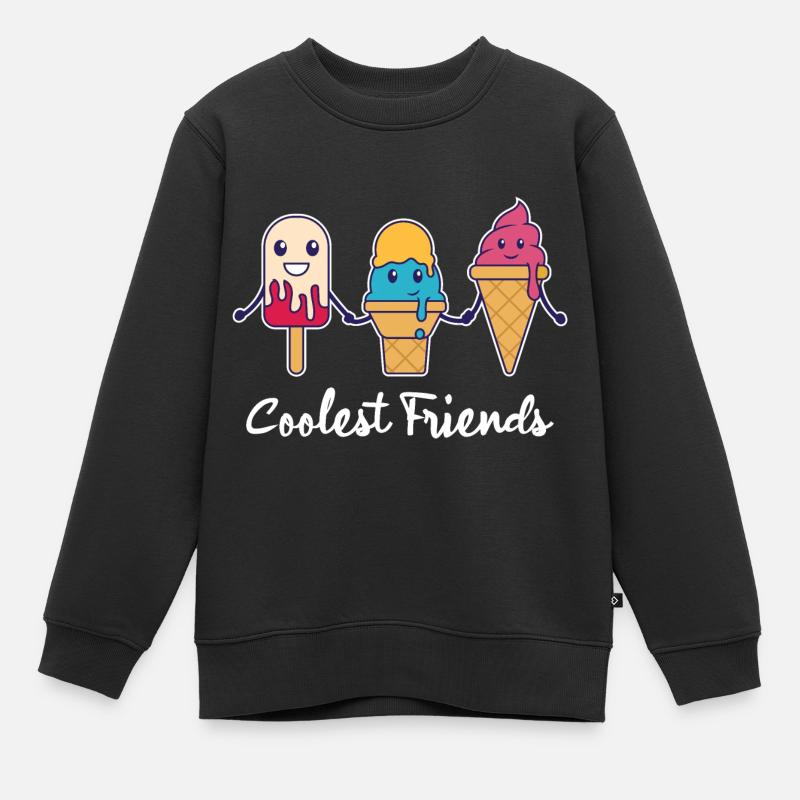 Crème glacée Été Crème glacée Fun Kids Popsicles - Sweat Premium enfant bio - noir