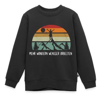 Wandern Berge Wanderer - Kinder Premium Organic Sweatshirt - Schwarz - Vorne - AI Model Kid Female (0cm)