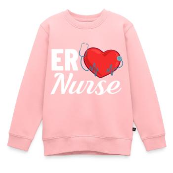Infirmière d’urgence Premiers soins - Sweat Premium enfant bio - rose - Devant - AI Model Kid Female (0cm)