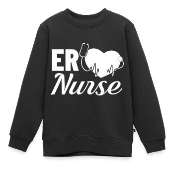 Infirmière d’urgence Premiers soins - Sweat Premium enfant bio - noir - Devant - AI Model Kid Female (0cm)