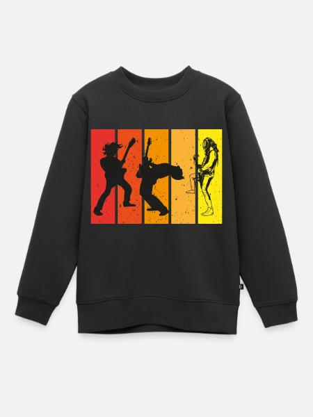 Guitariste, bassiste, guitariste - Sweat Premium enfant bio - noir