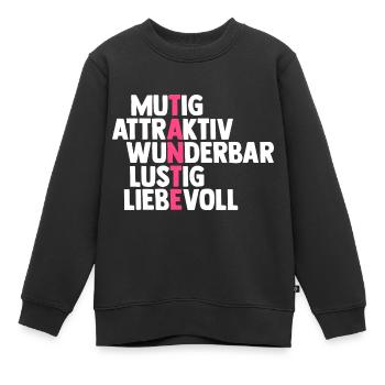 Patentante Tante - Kinder Premium Organic Sweatshirt - Schwarz - Vorne - AI Model Kid Female (0cm)