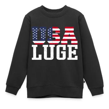 Luge des États-Unis - Sweat Premium enfant bio - noir - Devant - AI Model Kid Female (0cm)